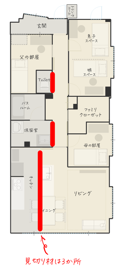 見切り材と間取り